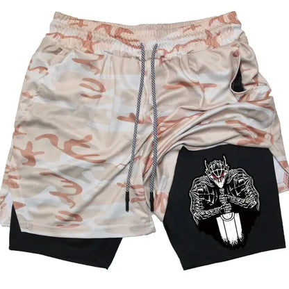 Anime Berserk Quick Dry Performance Multiple Pockets Sports Short