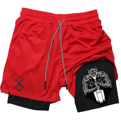 Anime Berserk Quick Dry Performance Multiple Pockets Sports Short