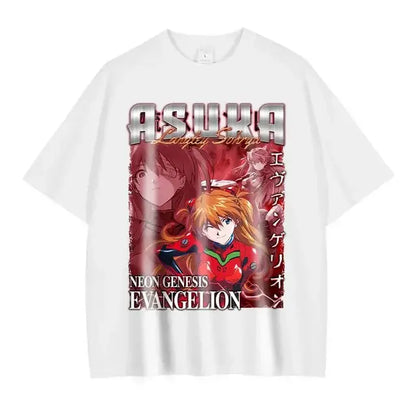 EVA T-shirt Vintage Washed Anime EVA magliette oversize NEON GENESIS EVANGELION Manga Ayanami Rei Asuka maglietta Nagisa top Tees