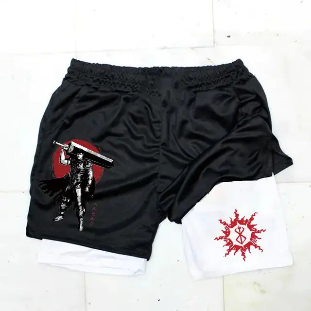 Anime Berserk Quick Dry Performance Multiple Pockets Sports Short