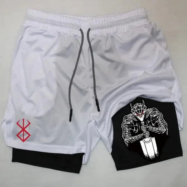 Anime Berserk Quick Dry Performance Multiple Pockets Sports Short