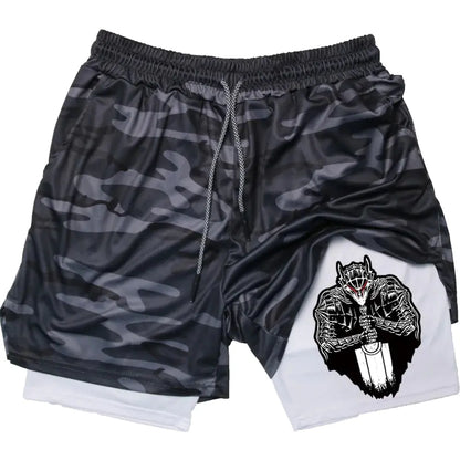 Anime Berserk Quick Dry Performance Multiple Pockets Sports Short