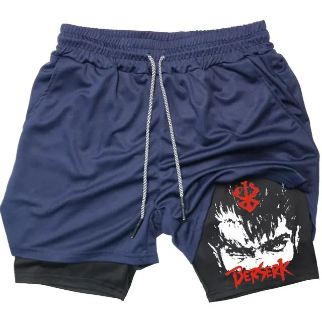 Anime Berserk Quick Dry Performance Multiple Pockets Sports Short