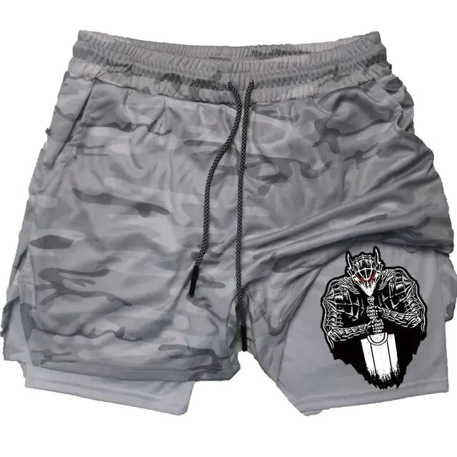 Anime Berserk Quick Dry Performance Multiple Pockets Sports Short