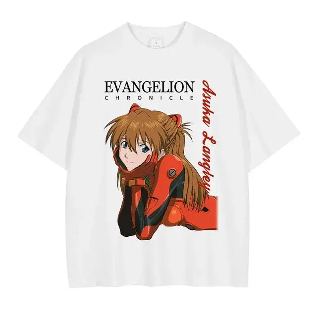 EVA T-shirt Vintage Washed Anime EVA magliette oversize NEON GENESIS EVANGELION Manga Ayanami Rei Asuka maglietta Nagisa top Tees