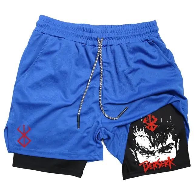 Anime Berserk Quick Dry Performance Multiple Pockets Sports Short