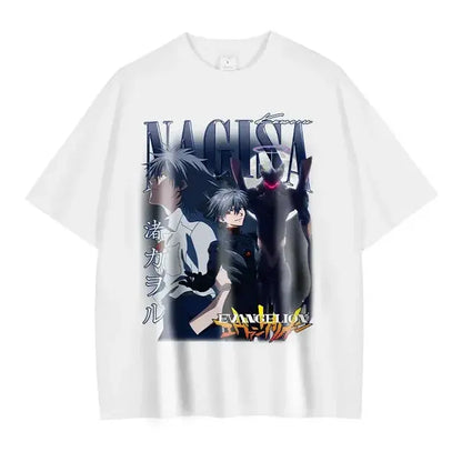 EVA T-shirt Vintage Washed Anime EVA magliette oversize NEON GENESIS EVANGELION Manga Ayanami Rei Asuka maglietta Nagisa top Tees