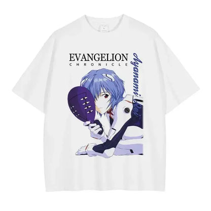 EVA T-shirt Vintage Washed Anime EVA magliette oversize NEON GENESIS EVANGELION Manga Ayanami Rei Asuka maglietta Nagisa top Tees