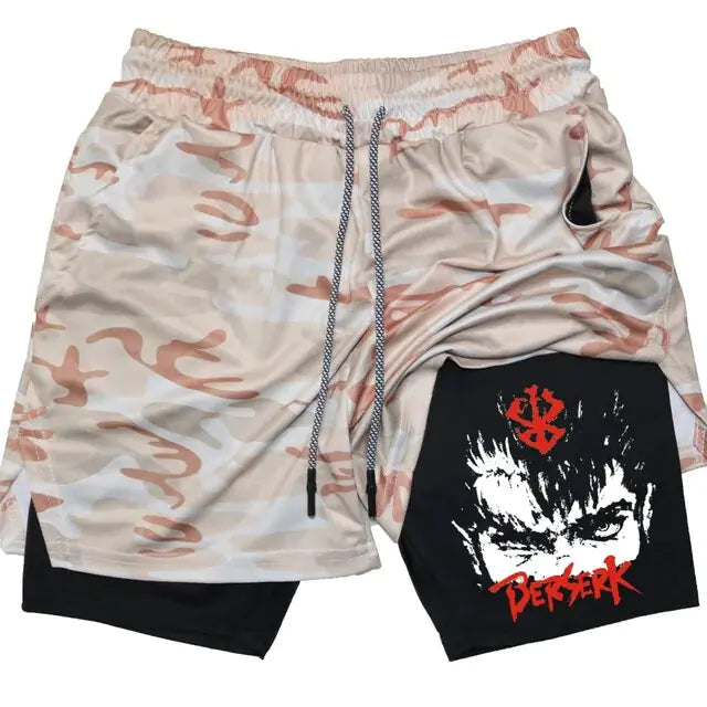 Anime Berserk Quick Dry Performance Multiple Pockets Sports Short