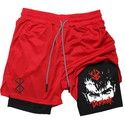 Anime Berserk Quick Dry Performance Multiple Pockets Sports Short