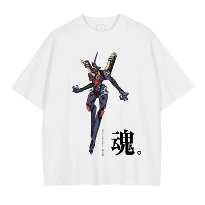 EVA T-shirt Vintage Washed Anime EVA magliette oversize NEON GENESIS EVANGELION Manga Ayanami Rei Asuka maglietta Nagisa top Tees