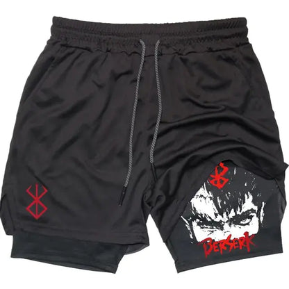 Anime Berserk Quick Dry Performance Multiple Pockets Sports Short