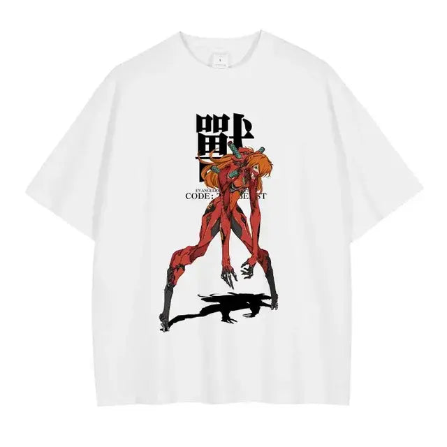 EVA T-shirt Vintage Washed Anime EVA magliette oversize NEON GENESIS EVANGELION Manga Ayanami Rei Asuka maglietta Nagisa top Tees