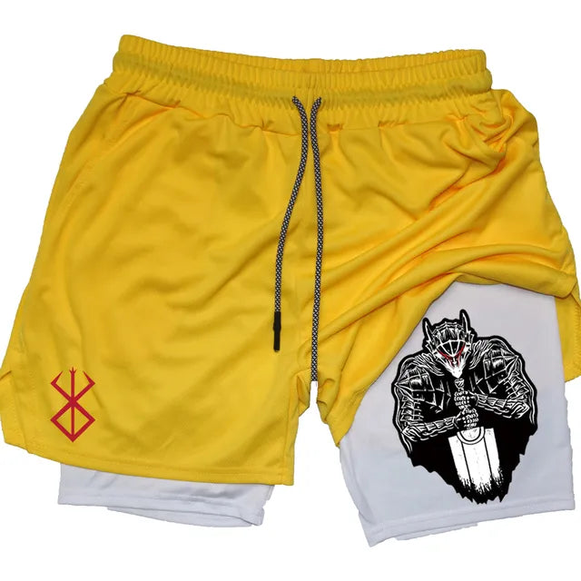 Anime Berserk Quick Dry Performance Multiple Pockets Sports Short