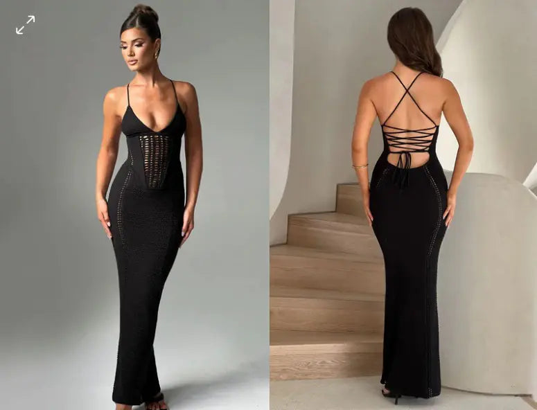 Backless Knitted Maxi Dress